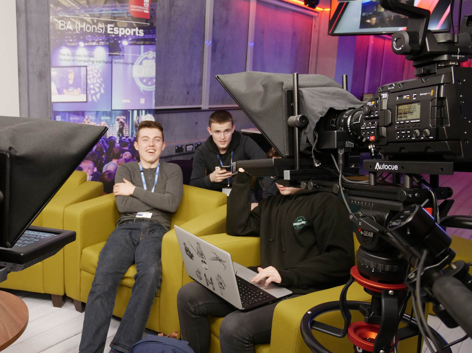Media Students setting up shot