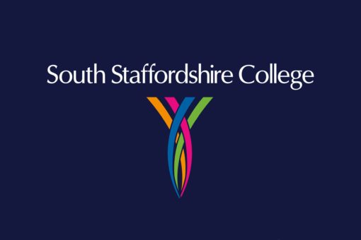 South Staffordshire College Logo on Blue Background
