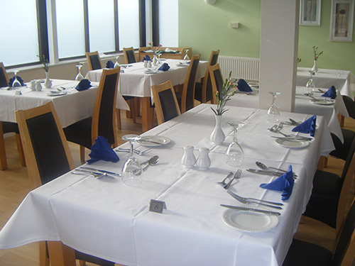 Tables set up at Perrycroft
