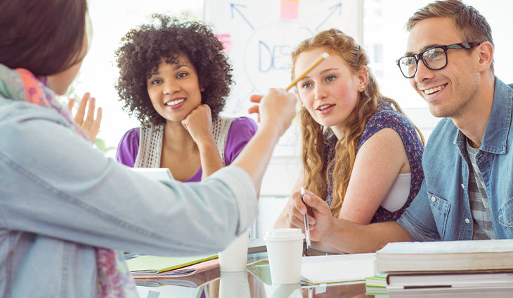 Group of students in a discussion