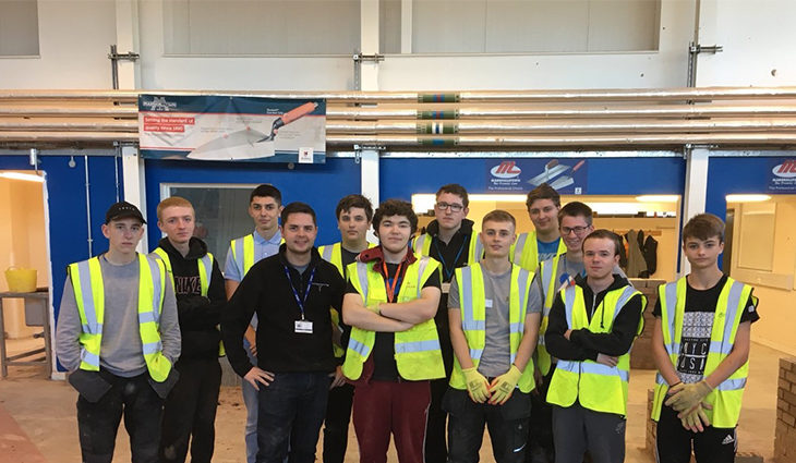 Bricklaying class at South Staffordshire College