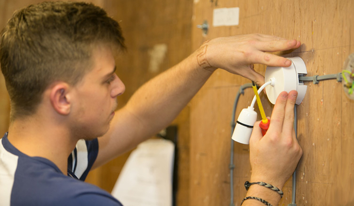 Electrical student working