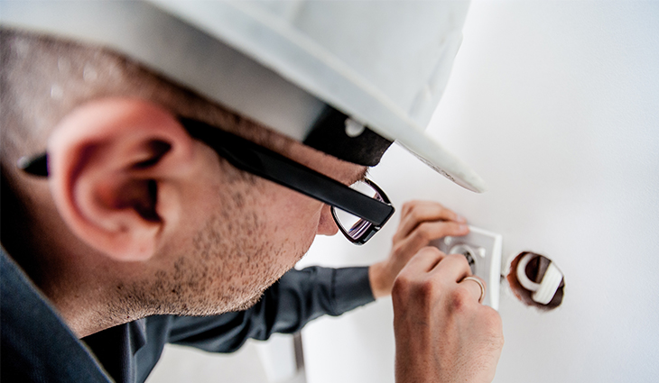 Electrician at work