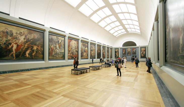 People standing in an art gallery