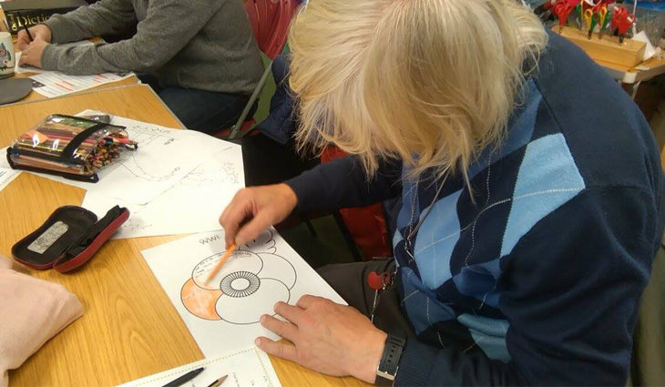 Person taking part in arts and crafts activities