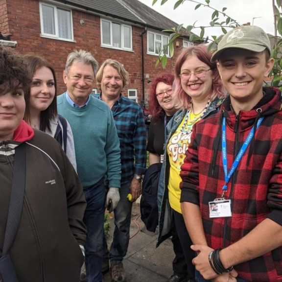 Horticulture students with Alan Titchmarsh