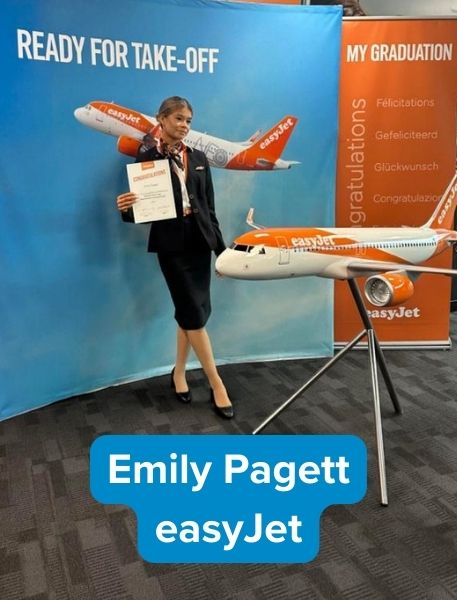 Former travel student Emily Pagett now working for easyJet