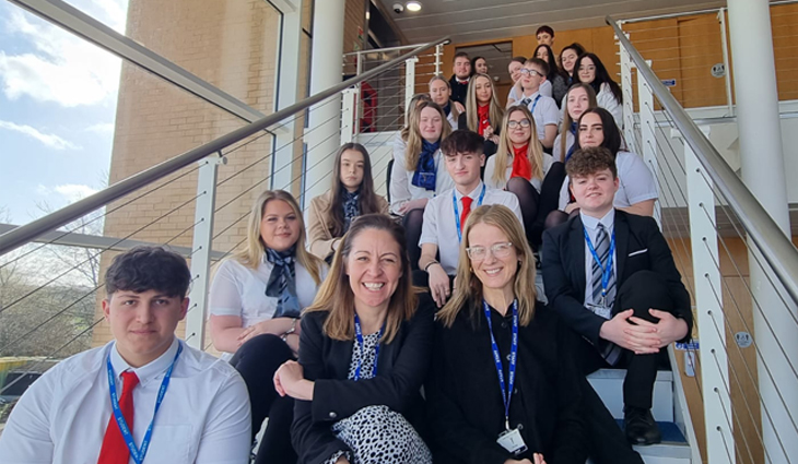 Level 3 Travel Students on Steps - Higher Res