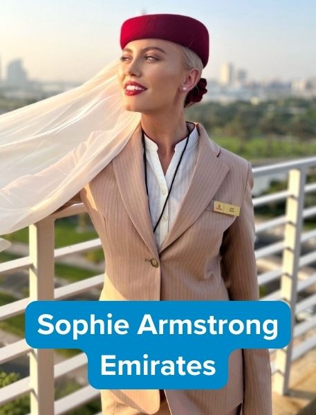 Former travel student Sophie Armstrong now working for Emirates