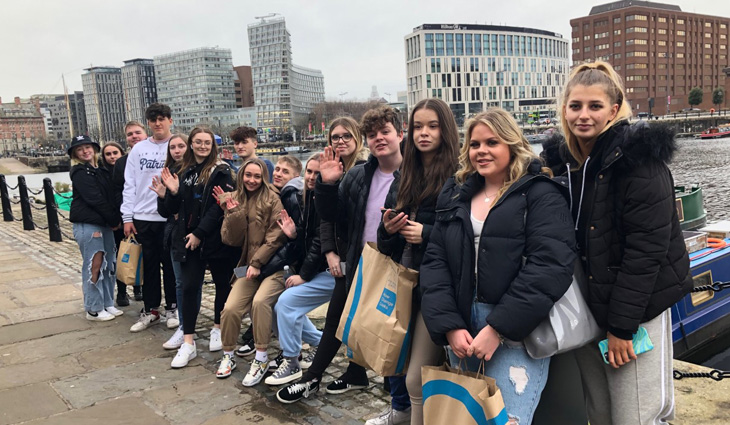 Travel students on trip to Liverpool