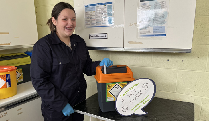 Photo of a Vet Nursing student