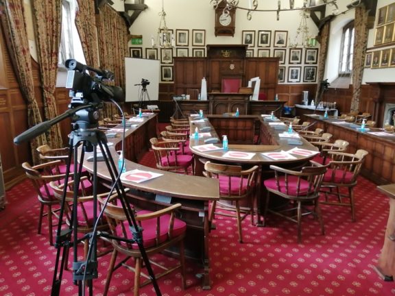 Behind the scenes camera set up at Lichfield Council