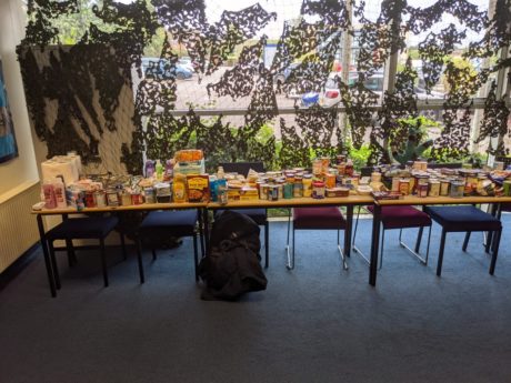 Food collected by Public Services students for Foodbank