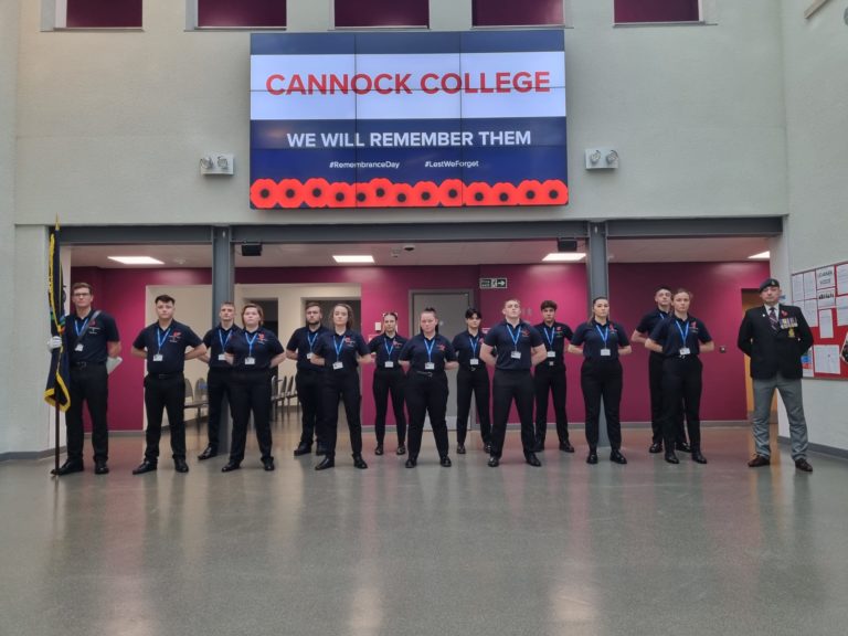 Public Services Students at Cannock College Remembrance Day 2021