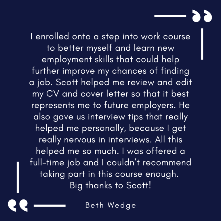 Access to Work Quote - Beth Wedge