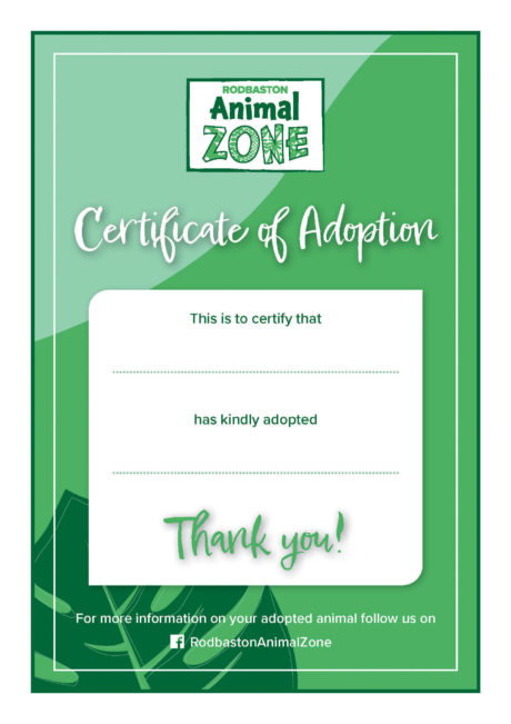 Animal Adoption Certificate