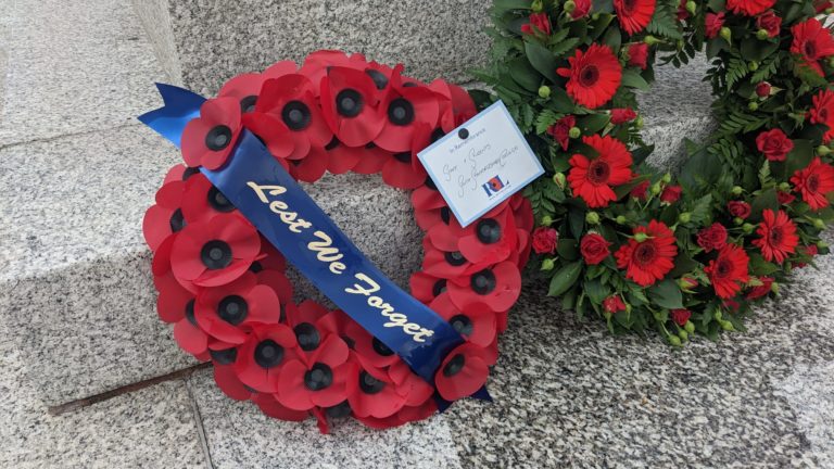 Wreath laid by Cannock public services student on Remembrance Day 2022