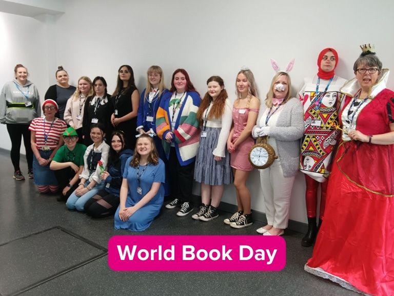 Early Years learners and staff at Cannock celebrating World Book Day