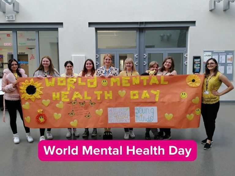 Early Years learners and staff at Cannock celebrating World Mental Health Day