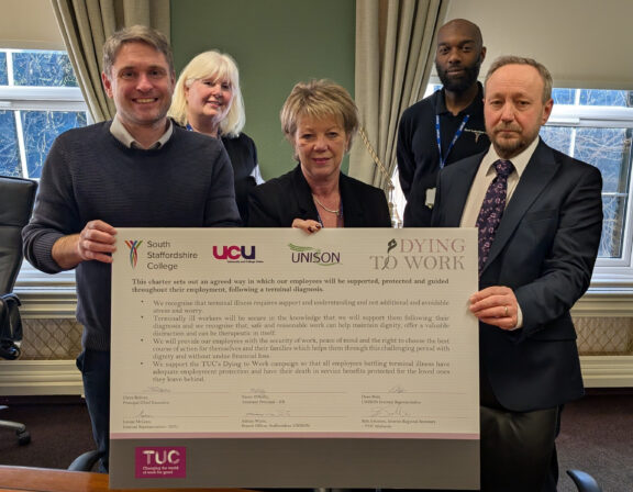 Dying to work charter signing photograph
