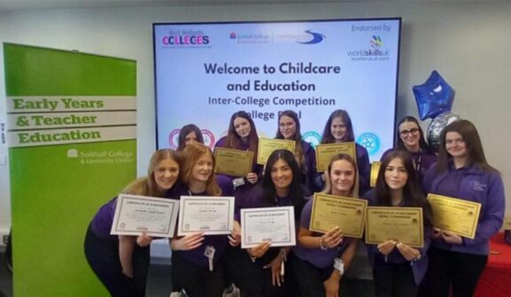 Early Years skills competiton winners from South Staffordshire College