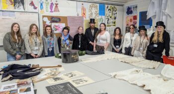 Fashion student workshop for Tamworth Castle work experience project