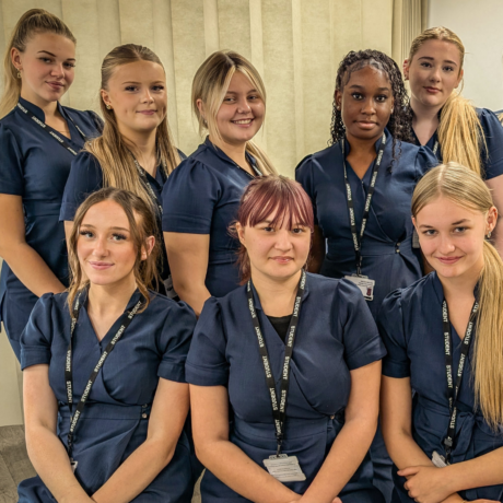 Students in the training salon